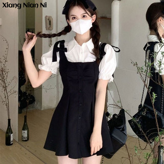 Đầm XIANG NIAN NI tay ngắn thời trang Hàn Quốc cho nữ