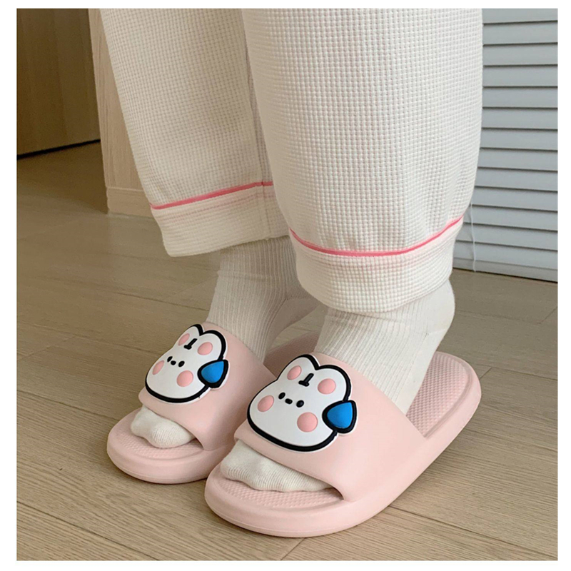 One more shoes⭐Dép Đi Trong Nhà Đế Mềm Họa Tiết Thỏ Hoạt Hình Dễ Thương Cho Nữ