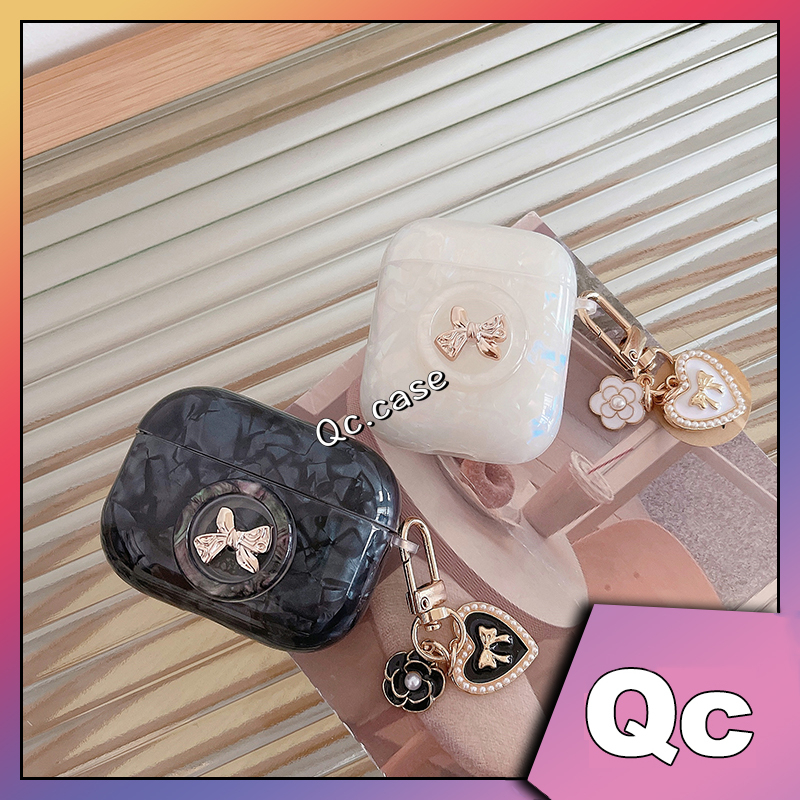 Vỏ Bảo Vệ Hộp Sạc Tai Nghe airpods Pro 2 / 3 / 2 Bằng Silicon Mềm Đính Nơ Ba Chiều Chống Thấm Nước Chống Rơi
