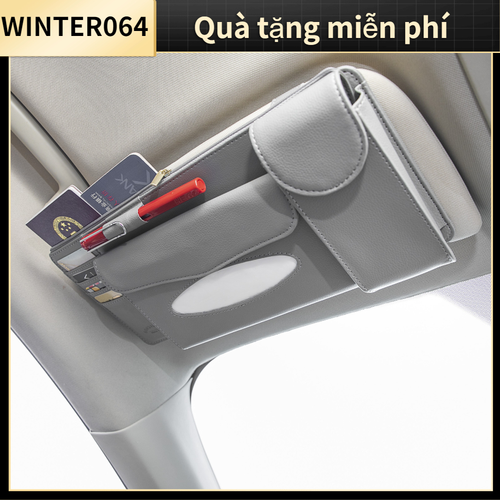 Hộp đựng giấy ăn trên ô tô  Túi Đựng Khăn Giấy Bằng Da Nhân Tạo Treo Tấm Che Nắng Đa Năng Cho Xe Hơi Vehi Winter064