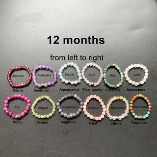 12 zodiac crystal hạt nhẫn tự làm mặt đá opal peridot ruby nhẫn nam nữ birthstone 2.5-3mm
