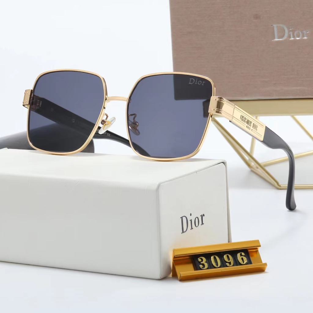 Kính Mát Gọng Vuông Bằng Kim Loại Phong Cách Retro Sang Trọng 2023 3096 dior