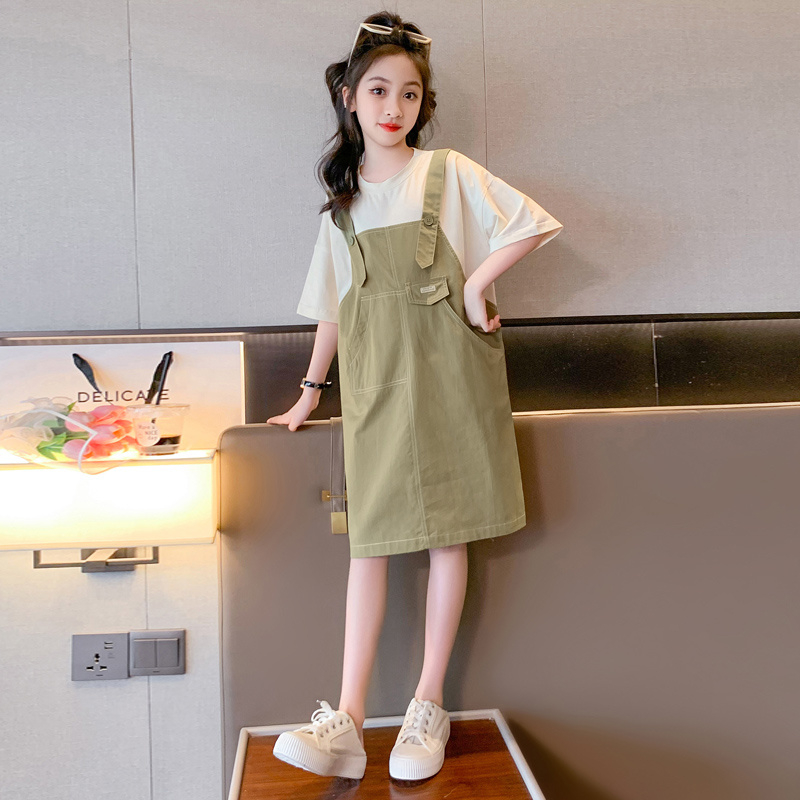 Đầm Mùa Hè 2023 Chất Liệu Cotton Tay Cộc Cho Bé Gái 5-6 - 7-8 - 9-10 - 11-12 - 13-14 Tuổi