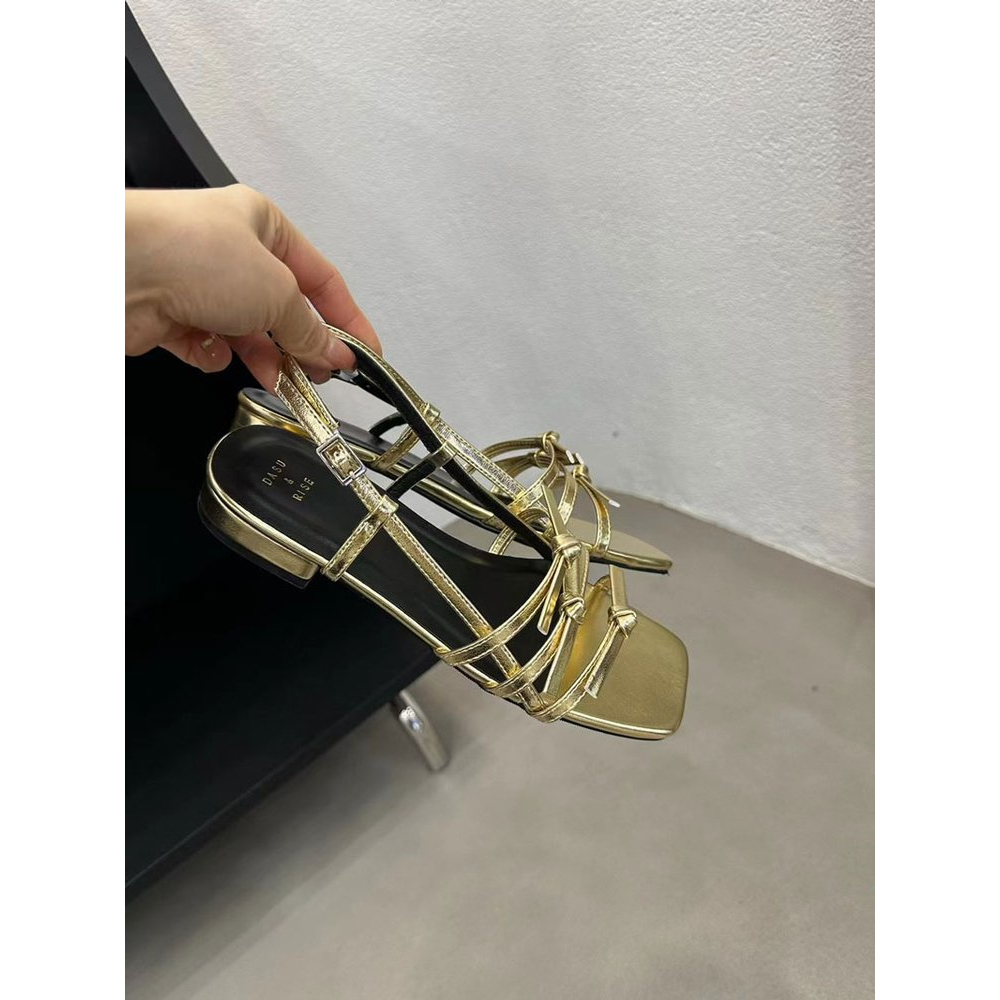 Giày Sandal Mũi Vuông Đế Thấp Thời Trang Hàn Quốc Dành Cho Nữ