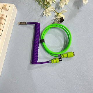EVA01 Mechanical Keyboard Data GX16 Cable Personalization Spring Cable USB Charging Cable Type-C