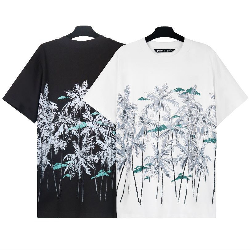 Áo Thun Tay Ngắn Cổ Tròn Chất Liệu Cotton In Họa Tiết Cây Cối Trước Và Sau Lưng Thời Trang Cho Nam Và Nữ