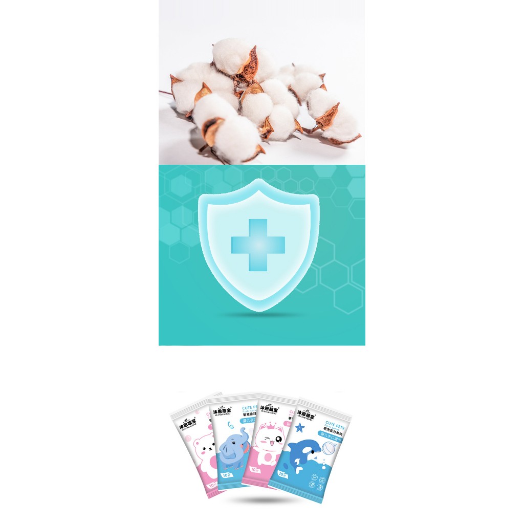 Bộ 10 khăn giấy ướt BEIBAOBAO mini lau tay cho bé