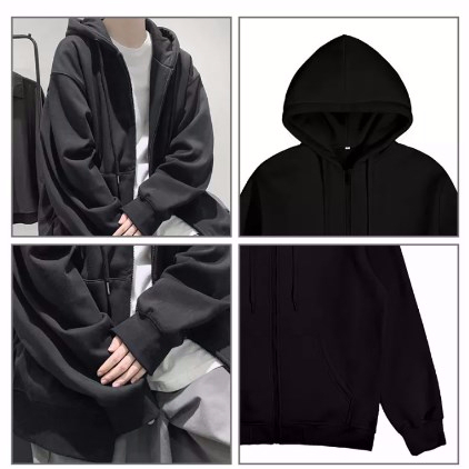 Áo Khoác Nhung Mỏng Có Khóa Kéo Màu Xám Phong Cách Xuân Thu 2023 Cho Nữ Đen