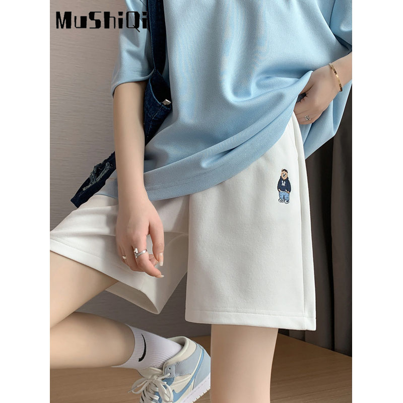 Quần Short Thể Thao Vải cotton Mỏng Ống Rộng Cá Tính Cho Nữ