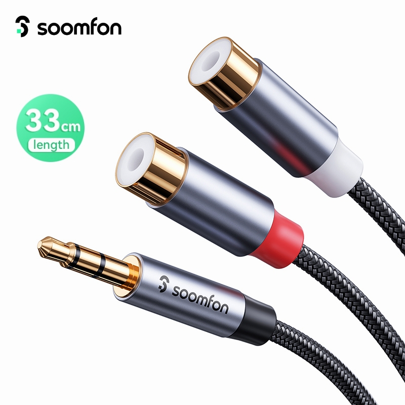 Cáp Chuyển Đổi Âm Thanh SOOMFON 3.5mm Sang RCA 24K Mạ Vàng Cho Điện Thoại / Máy Tính TV