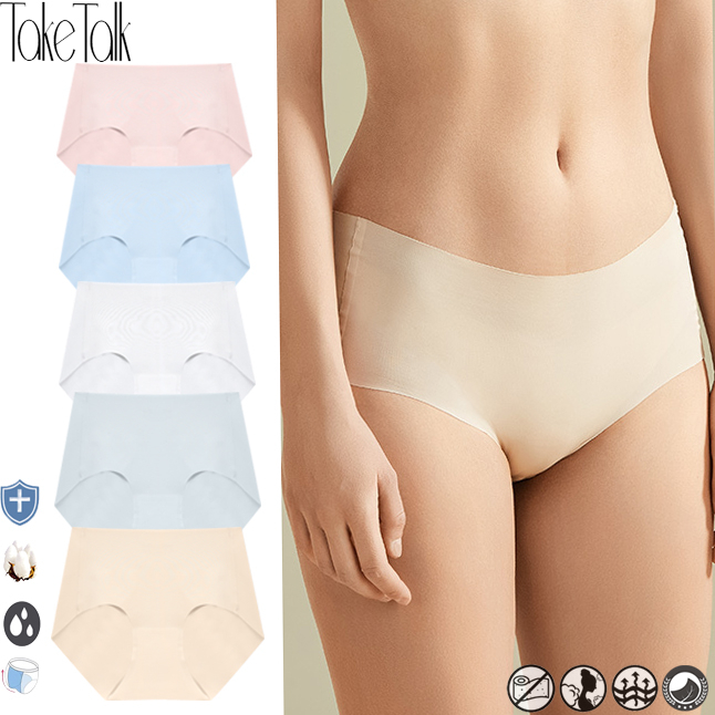Take Talk M-2XL Quần Lót Màu Trơn Mềm Mại Vô Hình Không Đường May Quyến Rũ Cho Nữ