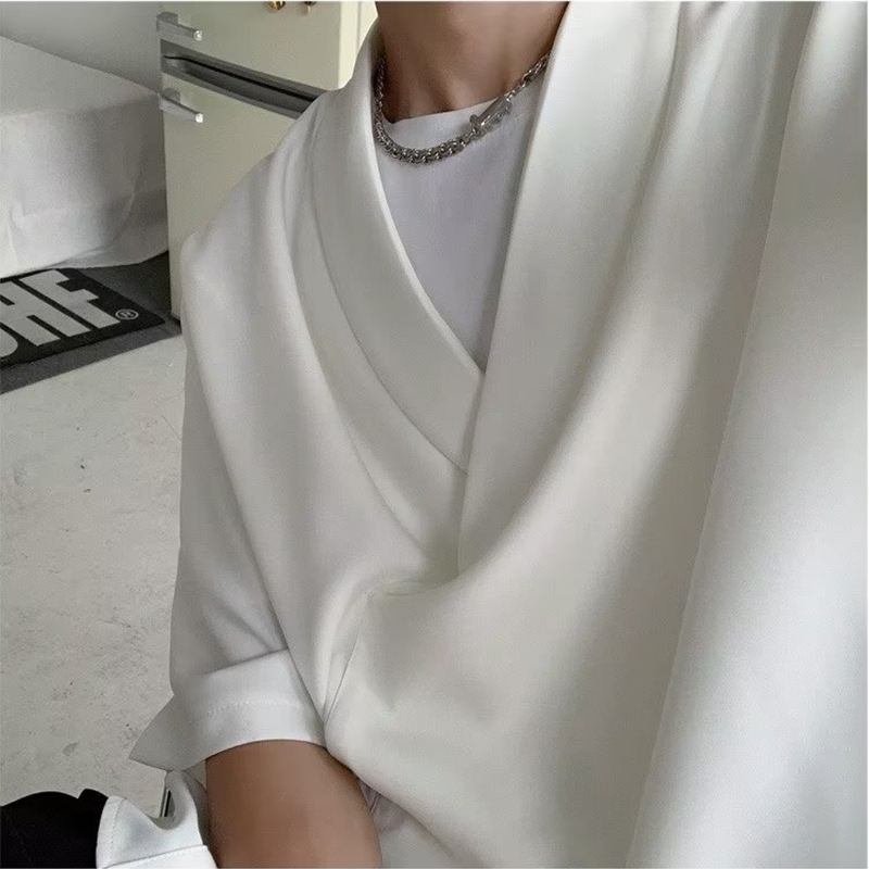 Áo Sơ Mi Nam Tay Ngắn Cổ Chữ V Thời Trang Hàn Quốc
