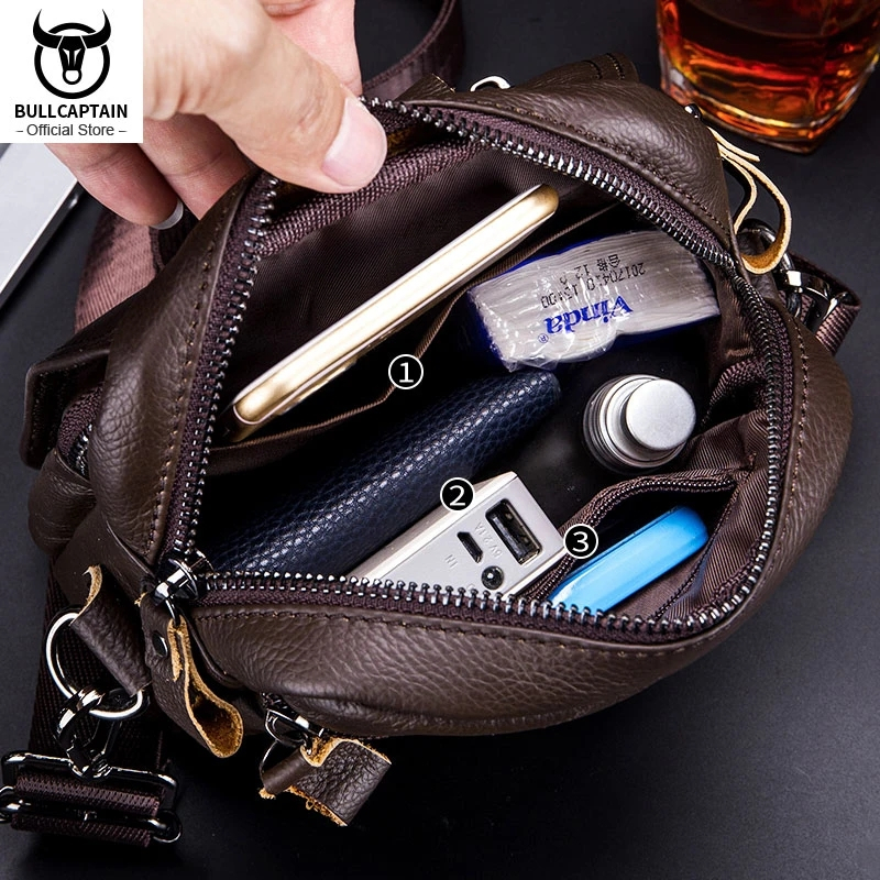 Túi Da Đeo Chéo mini Kiểu retro Thời Trang Cho Nam