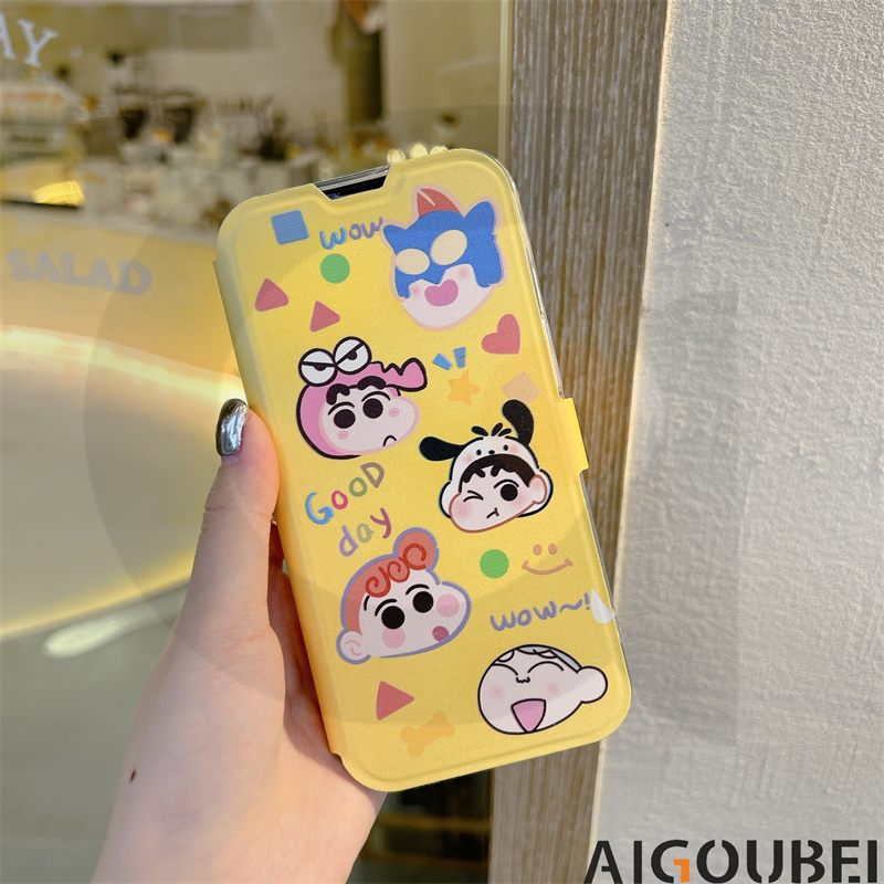 Bao Da Điện Thoại Nắp Lật Dễ Thương Bảo Vệ Toàn Diện Cho IPhone11 12 Pro Max 13 14 Pro Max