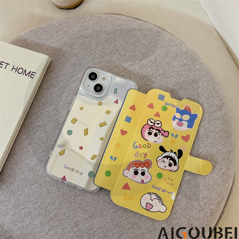 Bao Da Điện Thoại Nắp Lật Dễ Thương Bảo Vệ Toàn Diện Cho IPhone11 12 Pro Max 13 14 Pro Max