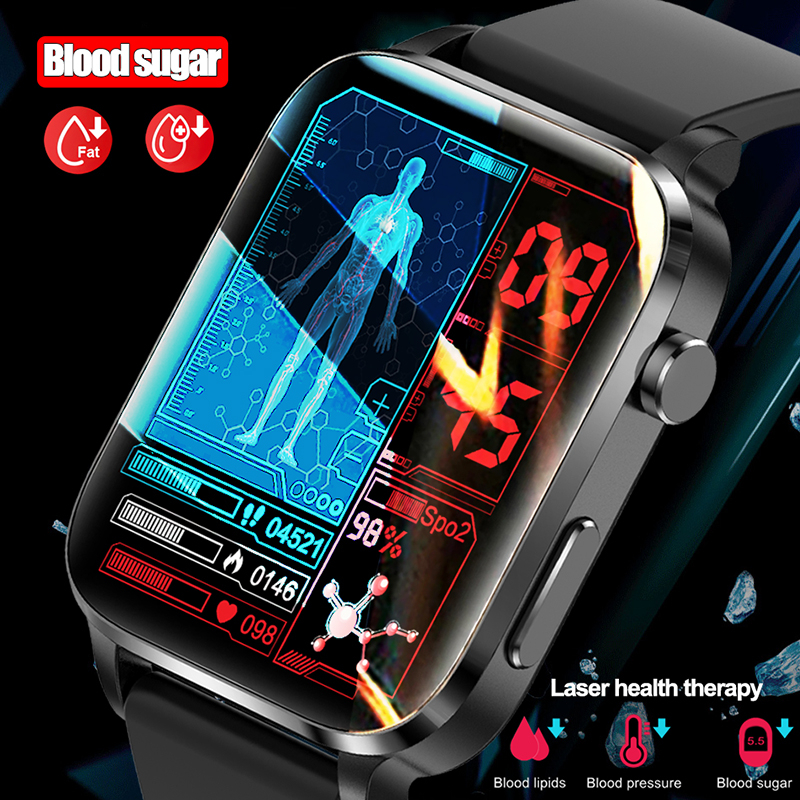 Đồng hồ thông minh LIGE đường huyết lipid máu huyết áp nhiệt độ cơ thể theo dõi sức khỏe đồng hồ thông minh cho nam nữ cho điện thoại di động android và ios