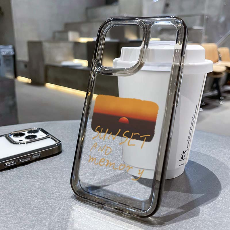 Ốp Điện Thoại DecoPhone Acrylic tpu acrylic Trong Suốt Hình Hoàng Hôn Cho iphone 6s 7 8 plus x xs xr 11 12 13 14 15 max pro