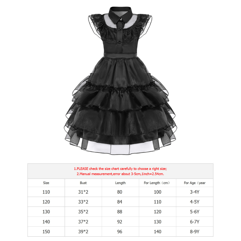 Bộ Đồ Hóa Trang Halloween Nhiều Lớp Màu Đen Phong Cách Mỹ Cho Mẹ Và Bé