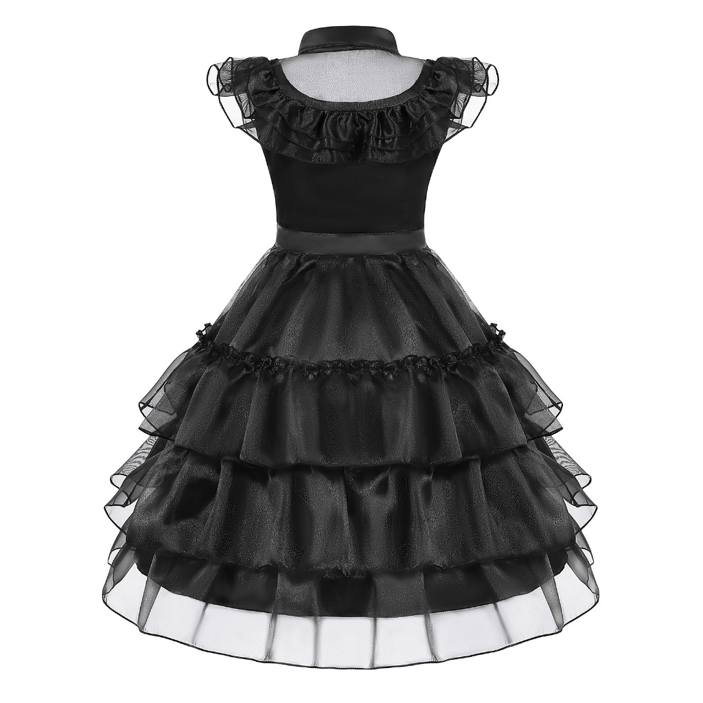 Bộ Đồ Hóa Trang Halloween Nhiều Lớp Màu Đen Phong Cách Mỹ Cho Mẹ Và Bé