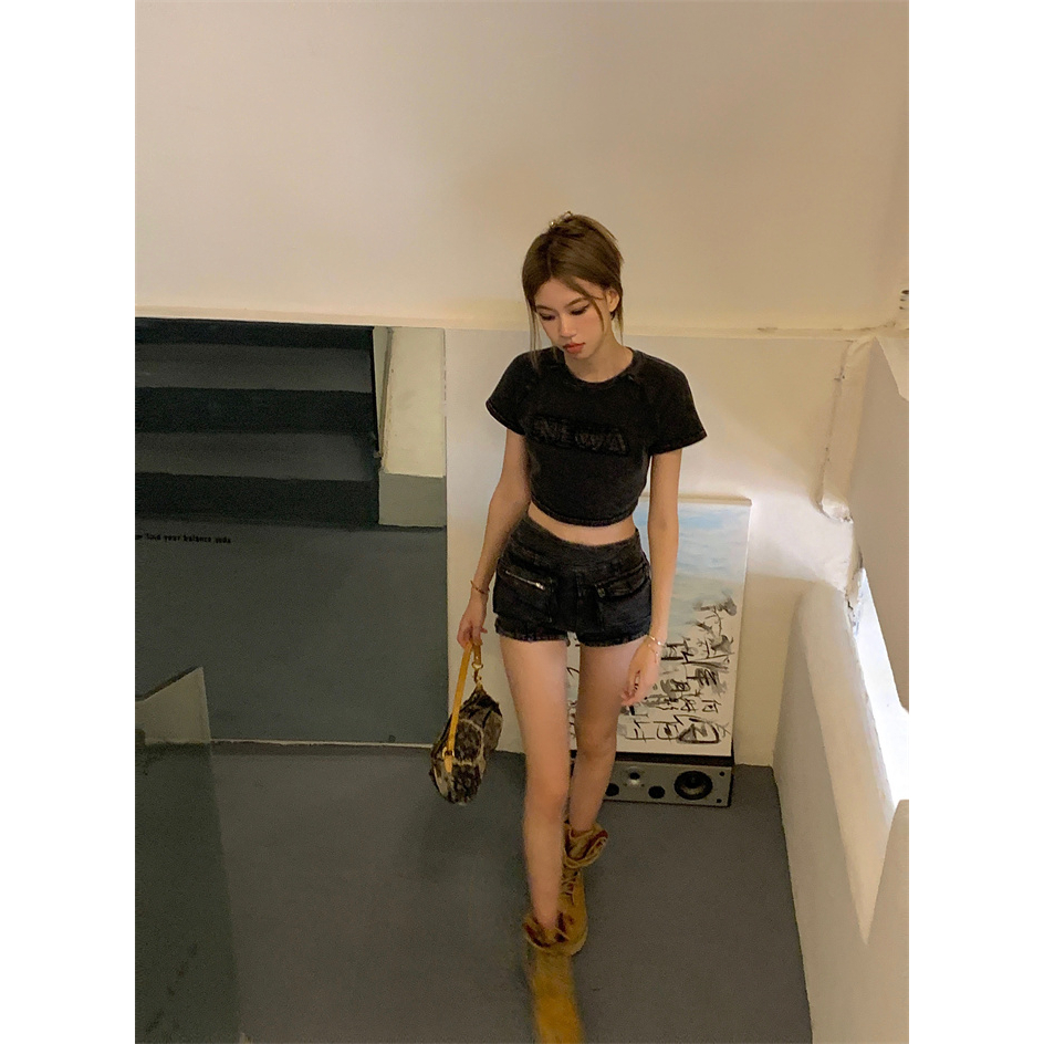 Cocory vn Áo Thun Tay Ngắn Dáng Ôm Thời Trang Mùa Hè Quyến Rũ Cho Nữ