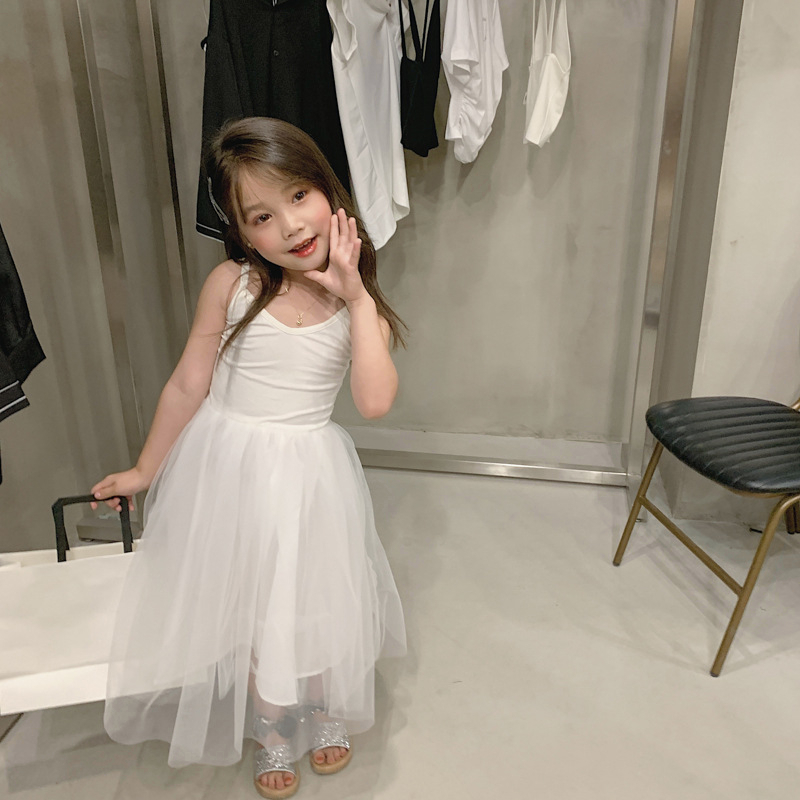 Cô gái ăn mặc, mùa hè cô gái nhỏ sling vest váy nhảy múa váy lụa váy bãi biển