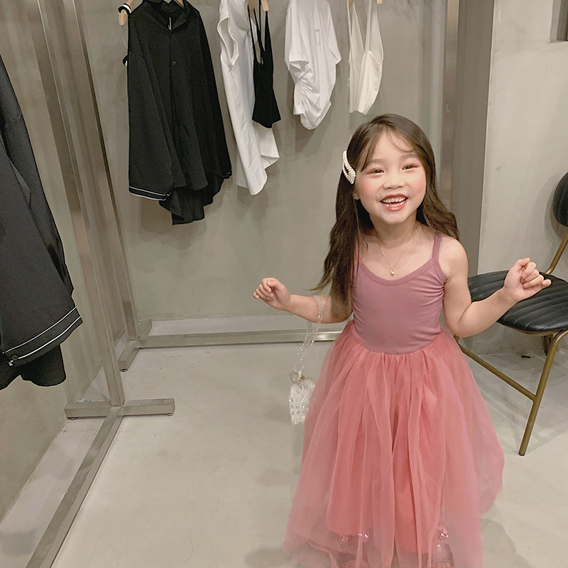 Cô gái ăn mặc, mùa hè cô gái nhỏ sling vest váy nhảy múa váy lụa váy bãi biển