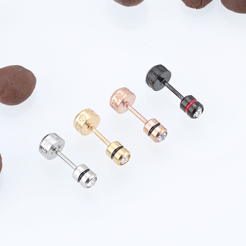 1 Cặp Bông Tai Thép Titan Bạc 925 Đính Đá Zircon 5MM Cho Nam Nữ