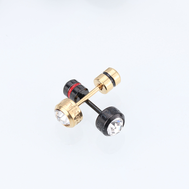 1 Cặp Bông Tai Thép Titan Bạc 925 Đính Đá Zircon 5MM Cho Nam Nữ