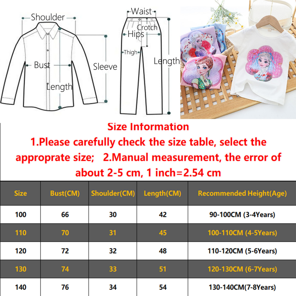 Áo Thun Cotton Tay Ngắn In Hình Công Chúa Elsa Đính Kim Sa Nhiều Màu Sắc Thời Trang Mùa Hè Cho Bé Gái 2-8 Tuổi