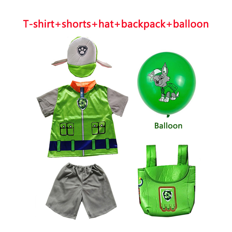 Trẻ em trai cô gái móng vuốt tuần tra trang phục cosplay T-shirt ngắn mũ túi trường Chase Marshall Skye quà sinh nhật Halloween bên váy