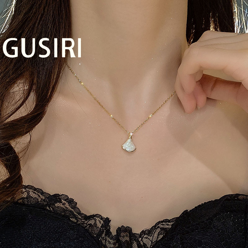 GUSIRI Vòng cổ Mặt Hình Quạt Thời Trang Cho Nữ