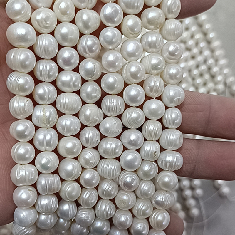 Hạt Ngọc Trai Trắng 100% Chính Hãng Tự Nhiên 9-10mm Dùng Làm Trang Sức DIY
