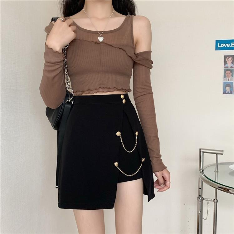 Chân váy jean Lưng Cao Thiết Kế Không Đồng Đều Thời Trang Mùa Hè Mới 2023