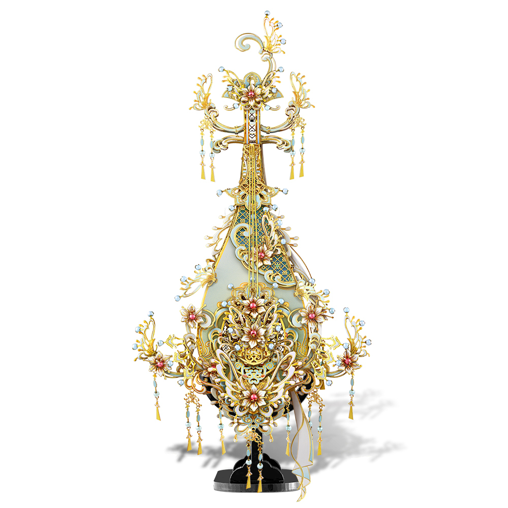 Set đồ chơi lắp ráp PIECECOOL mô hình đàn tỳ bà 3D kim loại làm quà tặng sinh nhật dành cho nữ