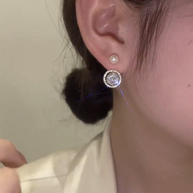 Bông Tai Hình Tròn Đính Ngọc Trai Zircon Trước Và Sau Thời Trang Mới 2023 Dành Cho Bạn Nữ