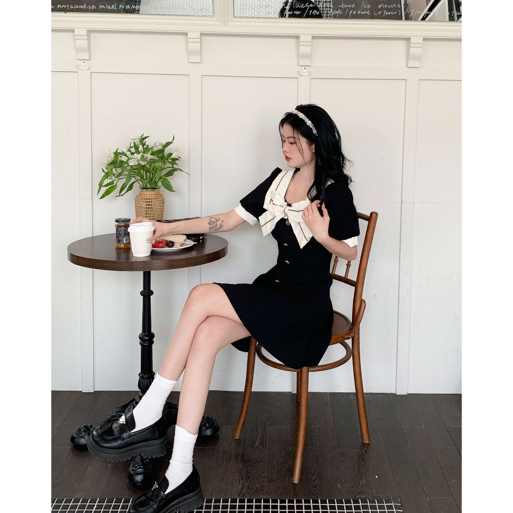 ZHELIHANGFEI Đầm Dáng Ôm Cỡ Lớn Đính Nơ Phong Cách Pháp Thời Trang Quyến Rũ Cho Nữ