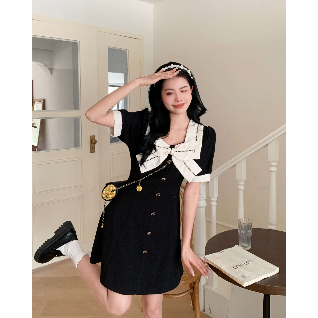 ZHELIHANGFEI Đầm Dáng Ôm Cỡ Lớn Đính Nơ Phong Cách Pháp Thời Trang Quyến Rũ Cho Nữ