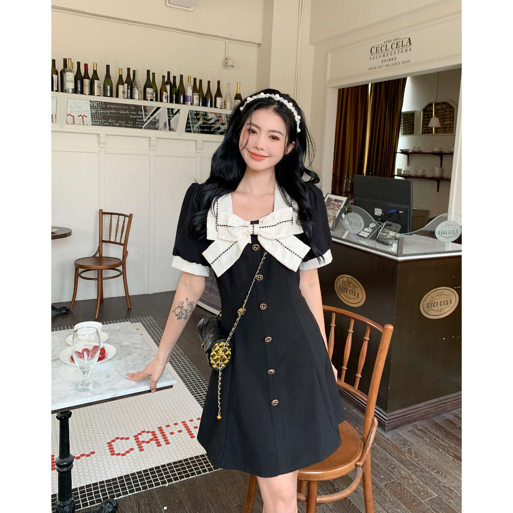 ZHELIHANGFEI Đầm Dáng Ôm Cỡ Lớn Đính Nơ Phong Cách Pháp Thời Trang Quyến Rũ Cho Nữ