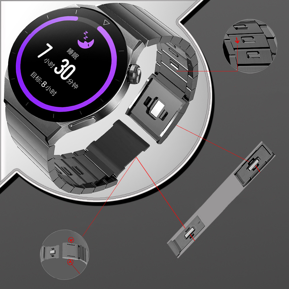 Dây Đeo Thay Thế Bằng Kim Loại Titan 22mm Cho Đồng Hồ huawei Gt3 GT2 GT 3 2 Pro 46mm