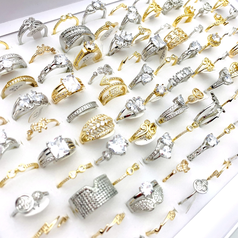 Bộ 20 NhẫN Mạ VàNg / VàNg ĐíNh Đá Sang TrọNg