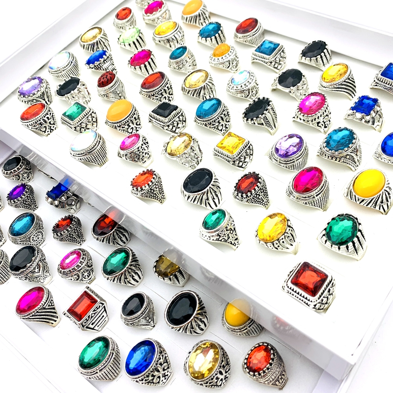 Bán Sỉ 20 Nhẫn Đá Bạc Thời Trang Cho Nam Và Nữ