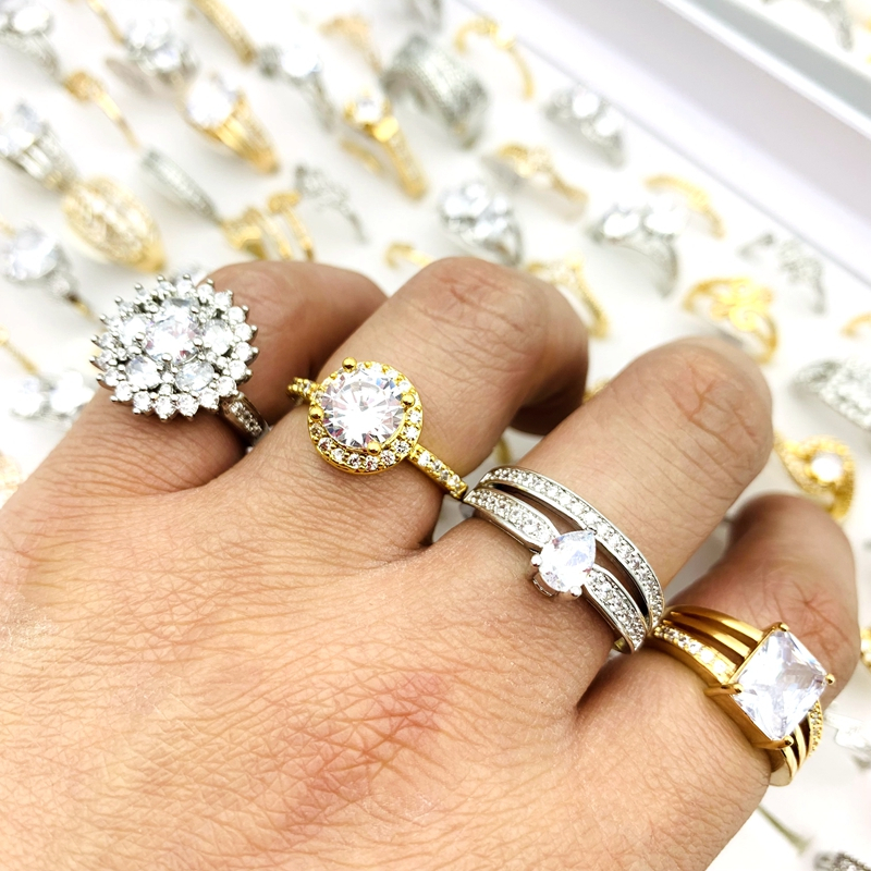 Bộ 20 NhẫN Mạ VàNg / VàNg ĐíNh Đá Sang TrọNg