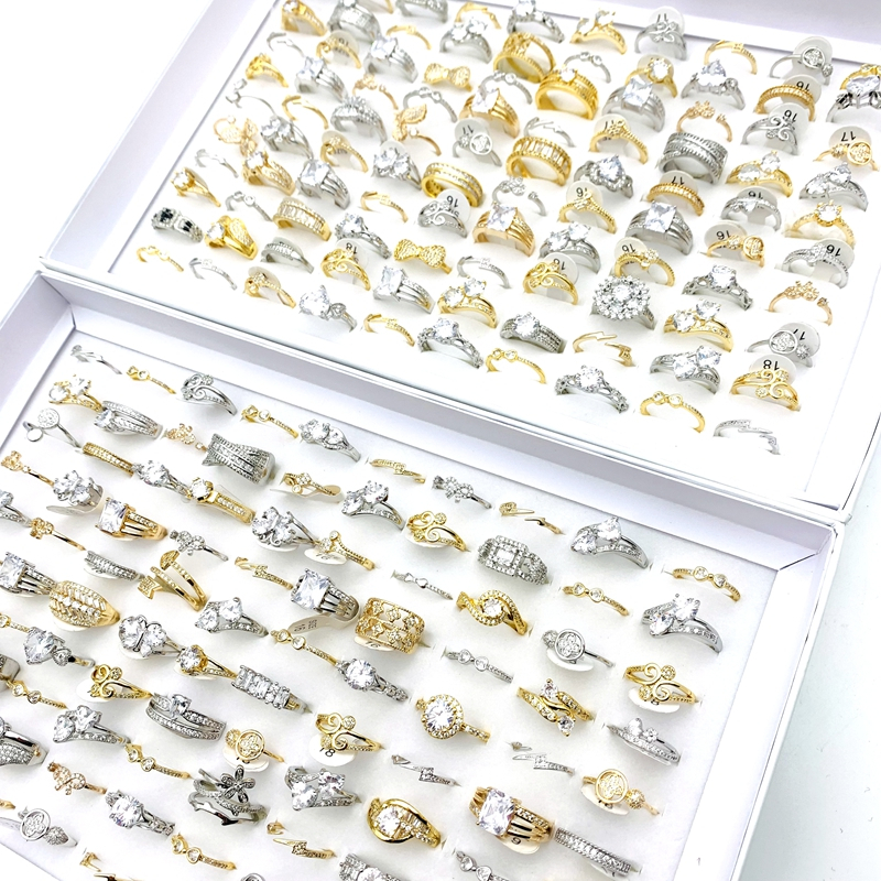 Bộ 20 NhẫN Mạ VàNg / VàNg ĐíNh Đá Sang TrọNg