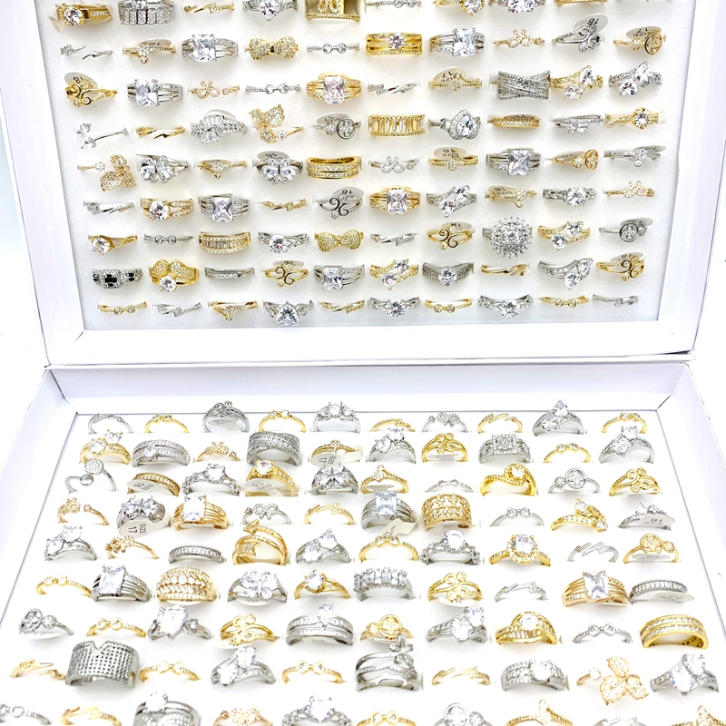 Bộ 20 NhẫN Mạ VàNg / VàNg ĐíNh Đá Sang TrọNg