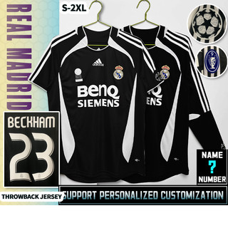 R .Mad-rid Áo Thun Bóng Đá Tay Dài / Ngắn Phong Cách vintage madrid 2006-07 Size s-2xl