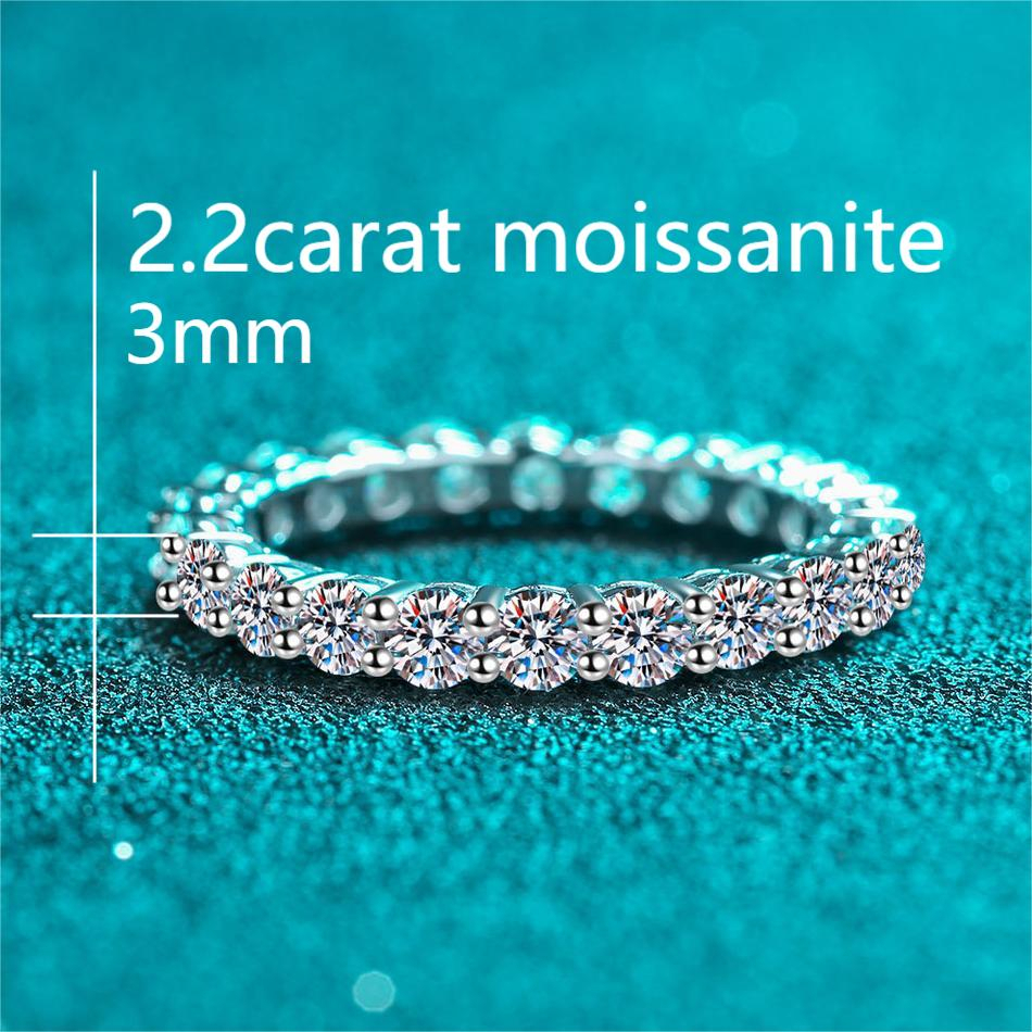 XDY-260 Nhẫn bạc nữ 925, Moissanite 2,2 carat (không có giấy chứng nhận)