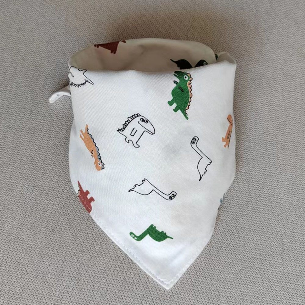 Yếm Ăn Cotton Hình Tam Giác In Họa Tiết Hoạt Hình Dễ Thương Dành Cho Các Bé