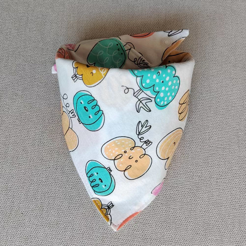 Yếm Ăn Cotton Hình Tam Giác In Họa Tiết Hoạt Hình Dễ Thương Dành Cho Các Bé