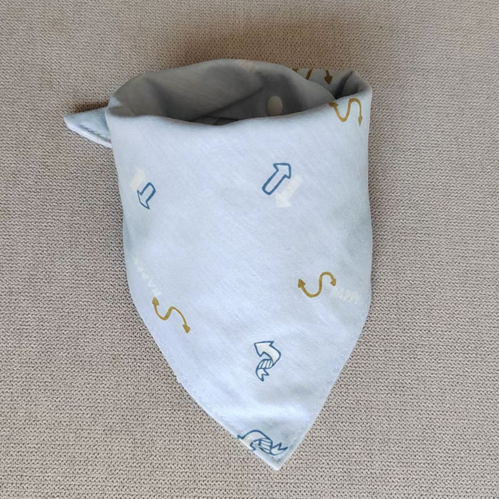 Yếm Ăn Cotton Hình Tam Giác In Họa Tiết Hoạt Hình Dễ Thương Dành Cho Các Bé