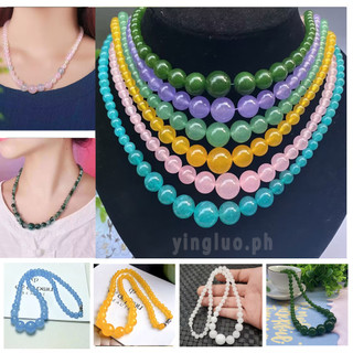 Vòng cổ mặt hoa ngọc bích lụa vàng tự nhiên nhiều kiểu dáng thời trang cho nữ